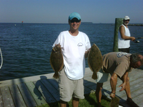 Tilghman Island Marina's dock for catching rock fish and flounder