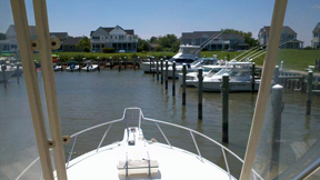 Tilghman Island Marina's entry in the channel at Knapps Narrows Channel