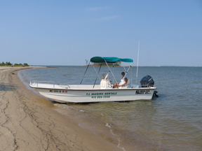 Our experienced level Carolina Skiff Rental Boats are 21' with 115HP Yamaha's