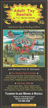 T.I. Marina Rentals rack card front